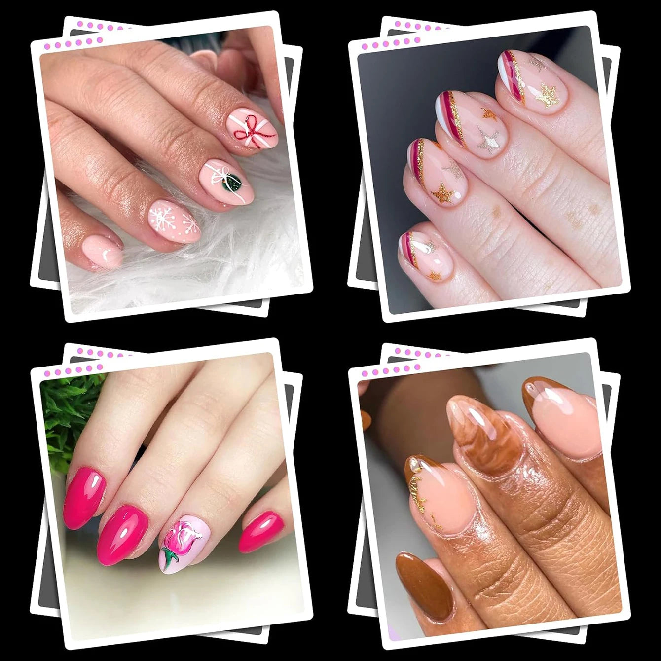 RUVIAA BEAUTY XXS Almond Soft Gel Nail Tips Half Matte Full Cover 240pcs