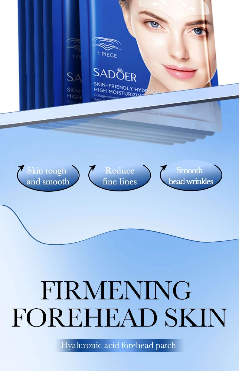 RUVIAA BEAUTY 10pcs Hyaluronic Acid Collagen Face Masks – Forehead, Eyes & Cheek Patches for Hydrating & Firming