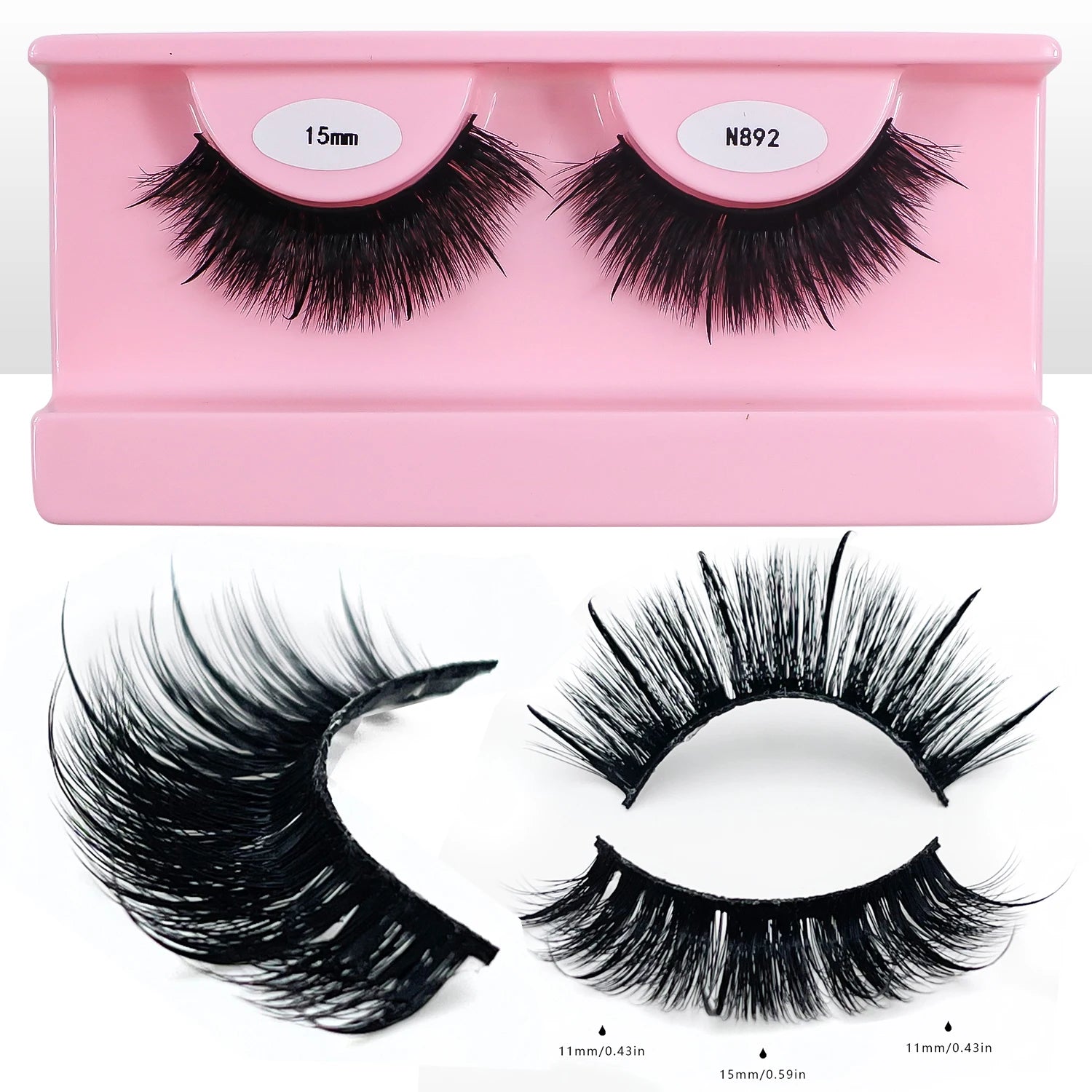 REDSIREN Faux Mink Lash Spikes Wispy Thick Natural Full Strip Lashes New Makeup Fluffy Mink Eyelashes