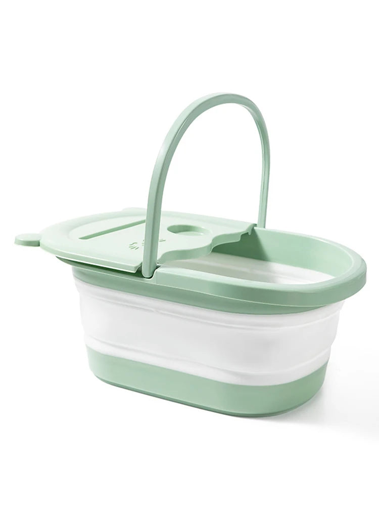 RUVIAA BEAUTY Foldable Foot Massage Basin | Deep Soaking Bath with Cover for Home & Dormitory