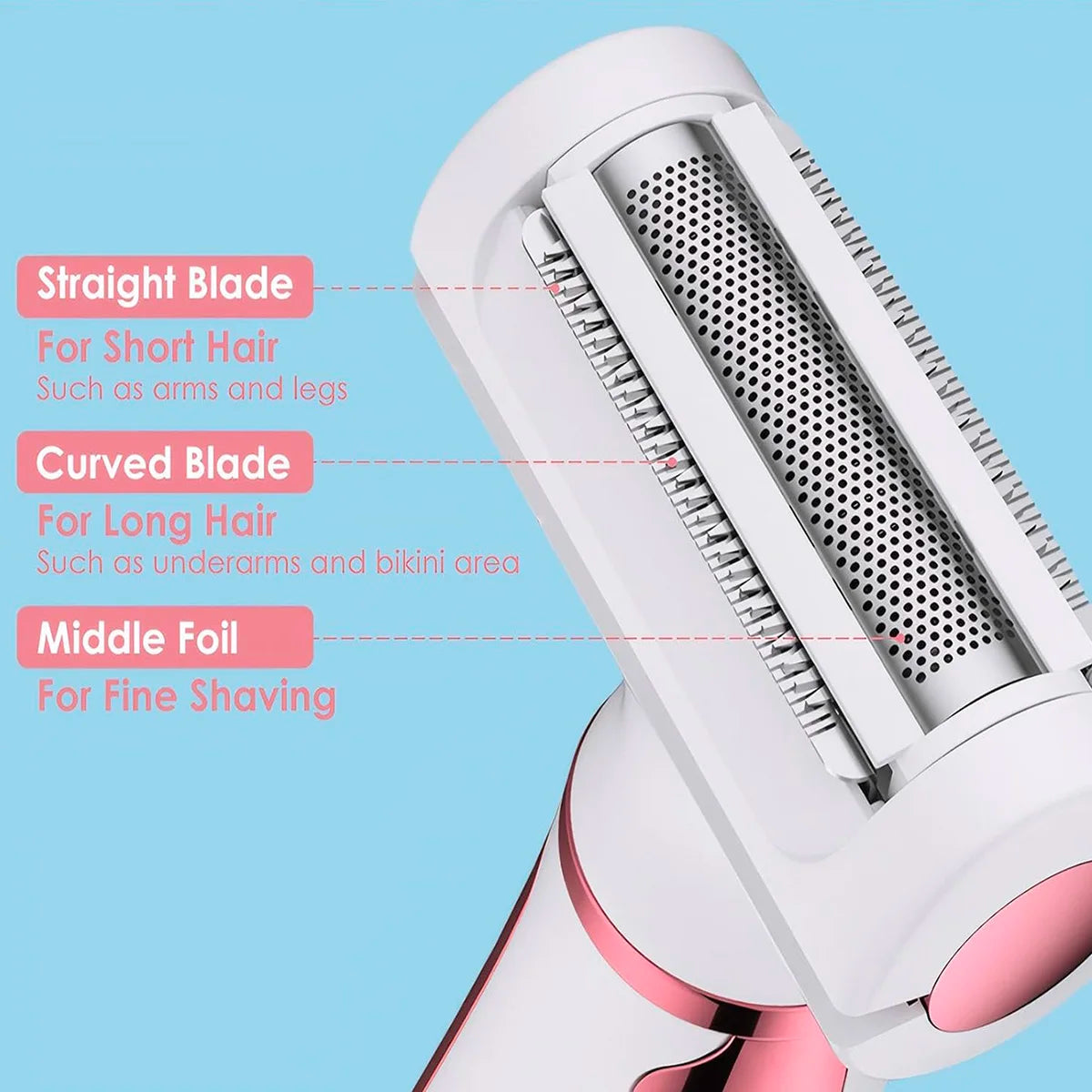 RUVIAA BEAUTY Portable Electric Lady Razor | Full Body Hair Trimmer