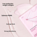 RUVIAA BEAUTY 4pcs PDRN Pink Collagen Gel Masks – Niacinamide Brightening, Moisturizing & Firming Skin Care