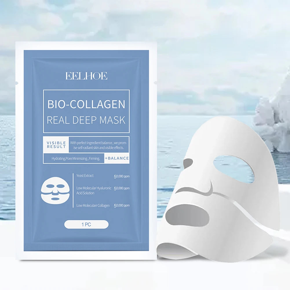 BioCollagen Real Deep Moisturizing Mask Anti-Wrinkle Lifting Face Mask with Hydrolyze Collagen Soluble Collagen Sheet Mask