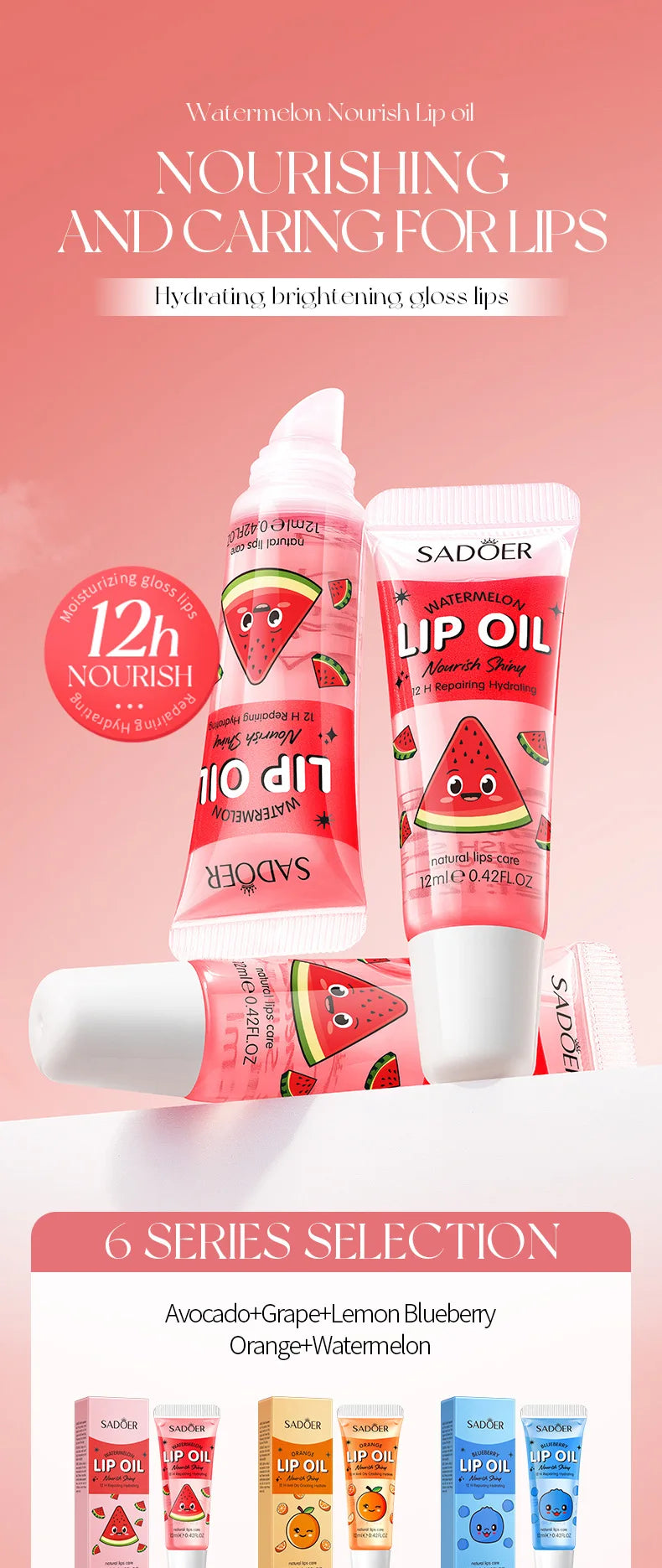 RUVIAA BEAUTY Nourishing Lip Oil Moisturizing Relieve Lip Lines