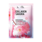 RUVIAA BEAUTY 5pcs Sakura Face Masks – Moisturizing, Brightening & Hydrating Collagen Sheet Mask