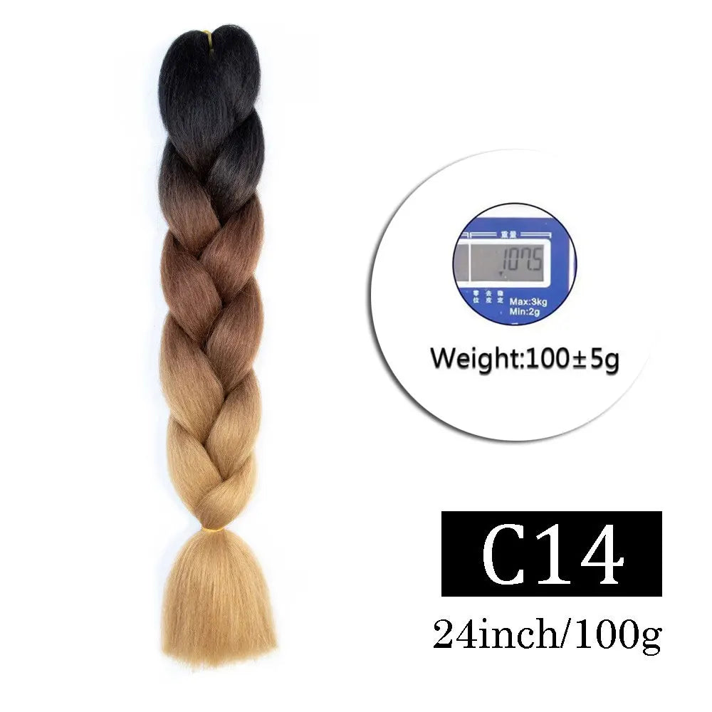 Synthetic Jumbo Braiding Hair Extensions for Kids Colored braiding Hair High Temperature Fiber Crochet Hair for Women Girls Box