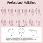 RUVIAA BEAUTY 120PCS Medium Long Square Acrylic French Press-On Nails – Full Cover Fake Nails for Women, Mixed Sizes