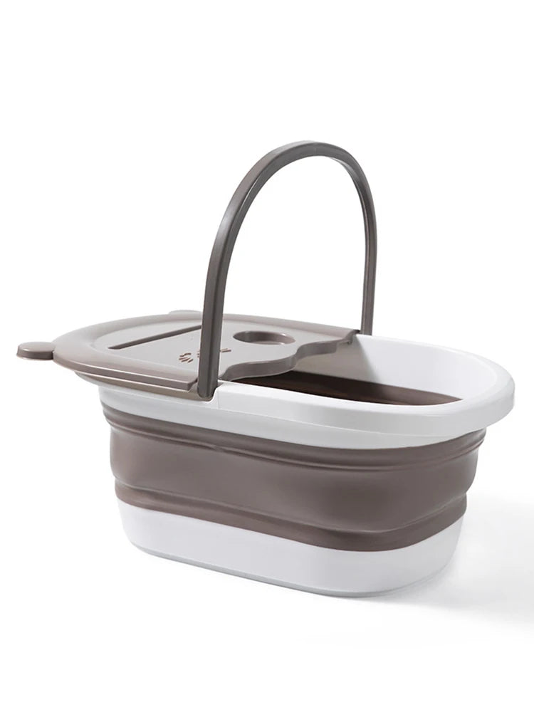 RUVIAA BEAUTY Foldable Foot Massage Basin | Deep Soaking Bath with Cover for Home & Dormitory