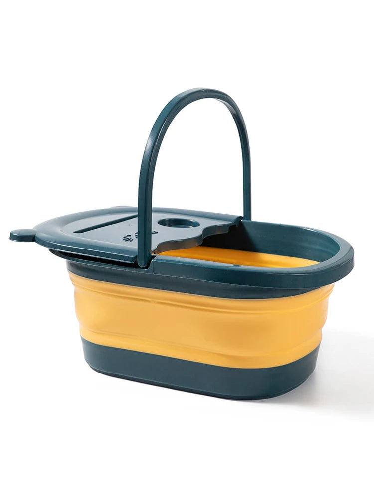 RUVIAA BEAUTY Foldable Foot Massage Basin | Deep Soaking Bath with Cover for Home & Dormitory