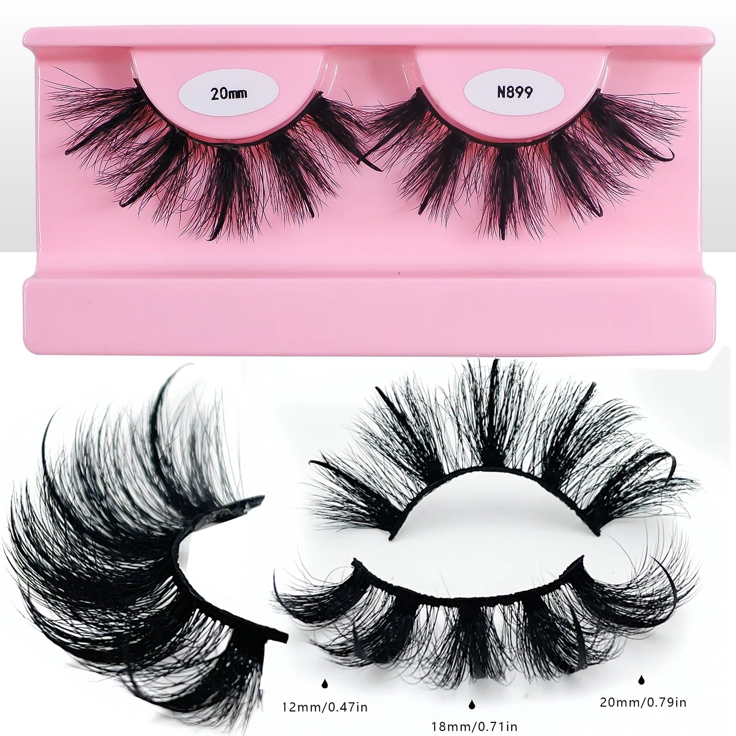REDSIREN Faux Mink Lash Spikes Wispy Thick Natural Full Strip Lashes New Makeup Fluffy Mink Eyelashes