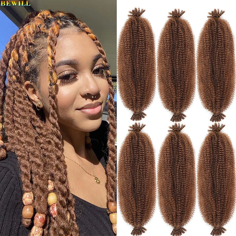 1-8 Packs Afro Twist Hair#4 30 350 12 16 inch Springy Marley Twist Braiding Hair Pre-Separated Kinkys Bulk Hair for Locs Crochet