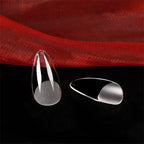 Ruviaa Beauty 120PCS Short Almond Oval Press-On Nails – Full Cover French Ballerina Fake Nail Tips