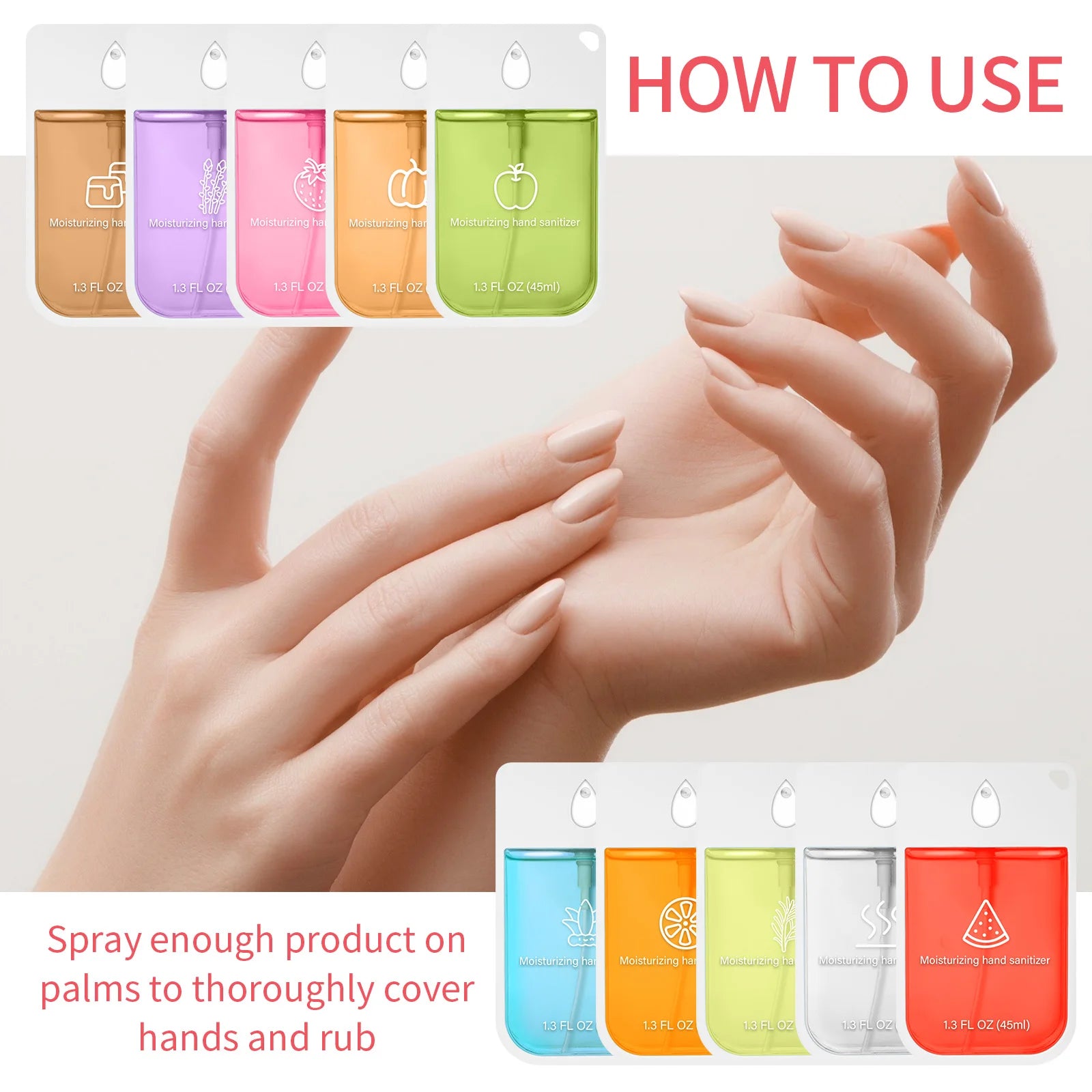 6/1pcs Moisturizing Hand Washing Spray Set Powerful Spray Portable Safe Reliable Cleaning Hands Sanitizer Spray Alcohol Free45ML