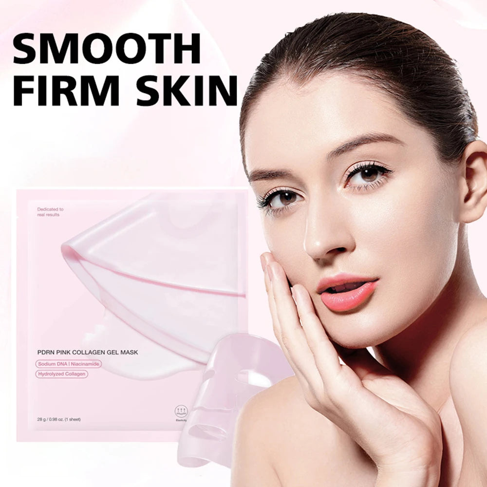 RUVIAA BEAUTY 4pcs PDRN Pink Collagen Gel Masks – Niacinamide Brightening, Moisturizing & Firming Skin Care