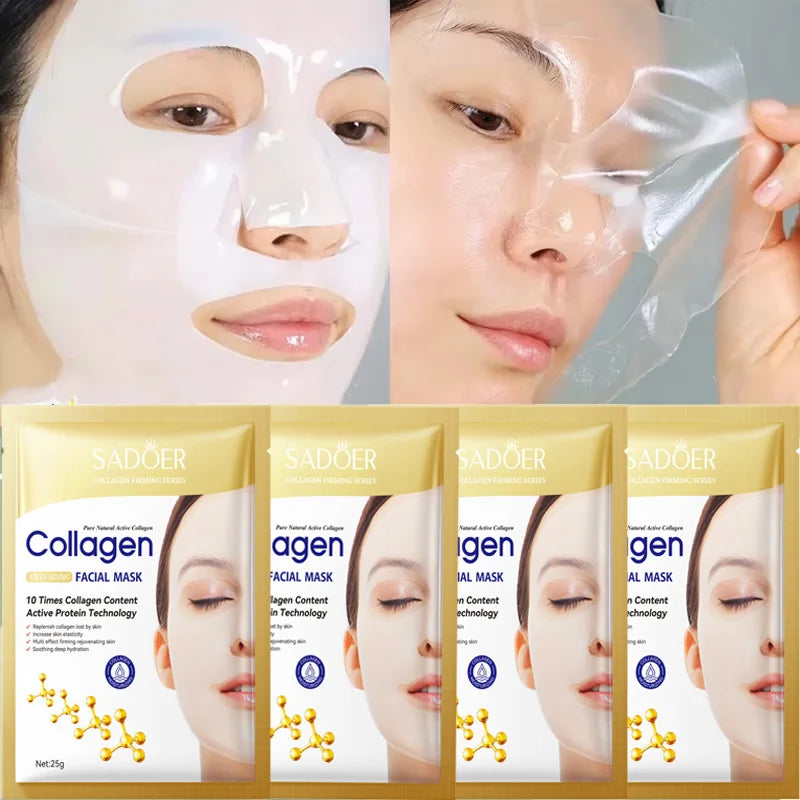 RUVIAA BEAUTY 10PCS Collagen Anti-Wrinkle Facial Mask – Anti-Aging, Firming & Brightening Skincare