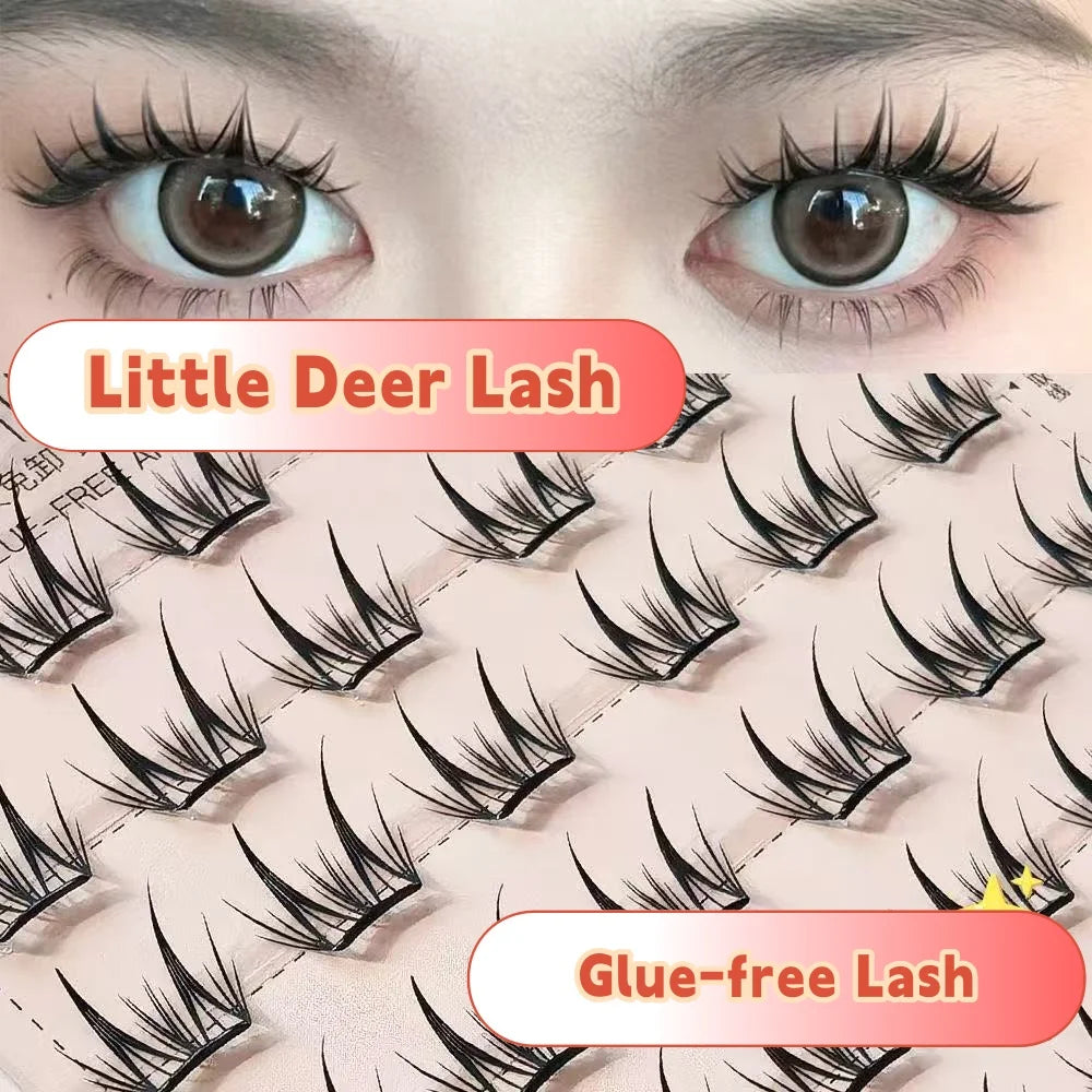 MAIOJIE Self Adhesive DIY Lashes No Glue Needed Reusable Bottom Lash  Cluster Eyelash Korean DIY Manga Lash Extension At Home