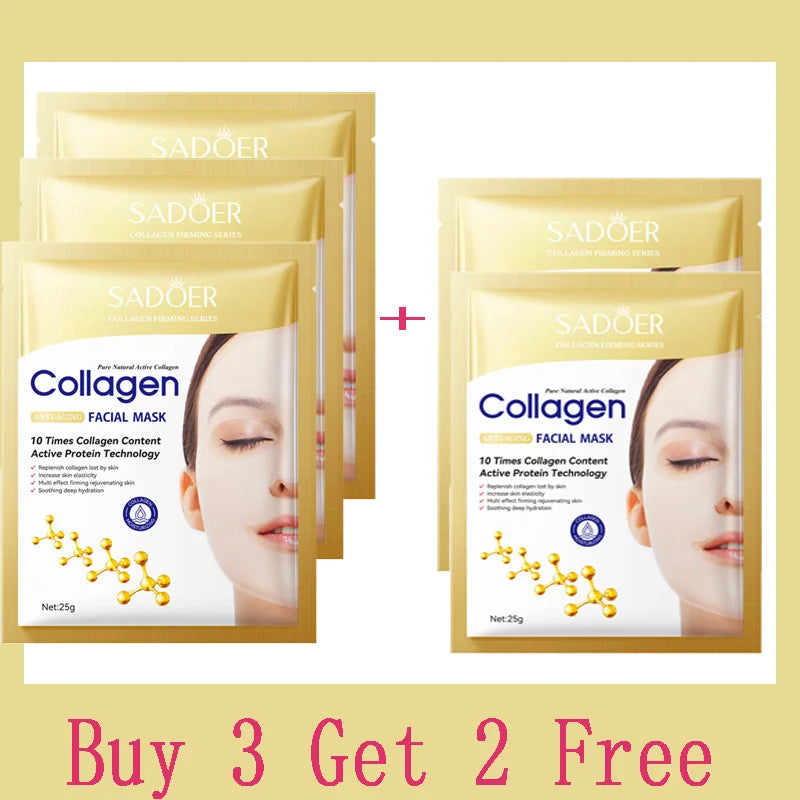RUVIAA BEAUTY 10PCS Collagen Anti-Wrinkle Facial Mask – Anti-Aging, Firming & Brightening Skincare