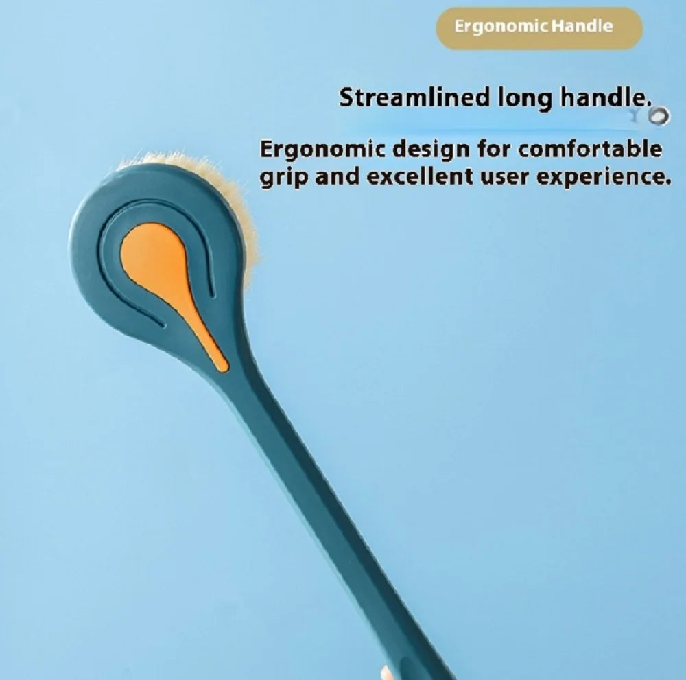 Bathroom Body Brush Kit with Long Handle: Soft-Hair Brush, Back Scrubber & Shower Massage Tool