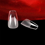 Ruviaa Beauty 120PCS Short Almond Oval Press-On Nails – Full Cover French Ballerina Fake Nail Tips