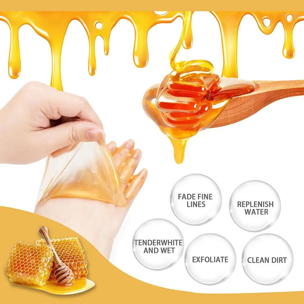 24K Gold Milk Honey Hand Care Masks Soothing Moisturizing Exfoliating Whitening Nourishing Hydrating Gel Hand Mask