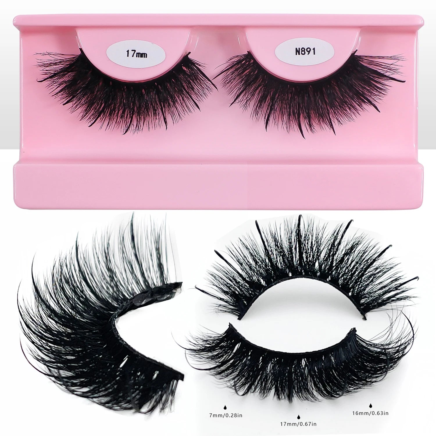REDSIREN Faux Mink Lash Spikes Wispy Thick Natural Full Strip Lashes New Makeup Fluffy Mink Eyelashes