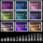 RUVIAA BEAUTY Luxury Soft Gel False Nail Tips – Semi-Matte Almond French Coffin Full Cover Extensions