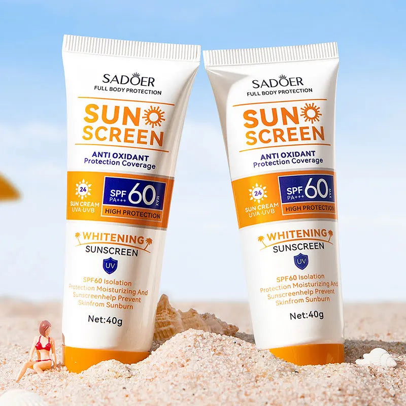 SAODER Spf 60+ Sunscreen for Face Body Sun Block Creams Sweat Proof Refreshing Non Greasy Solar Blocker Protector Sun Cream