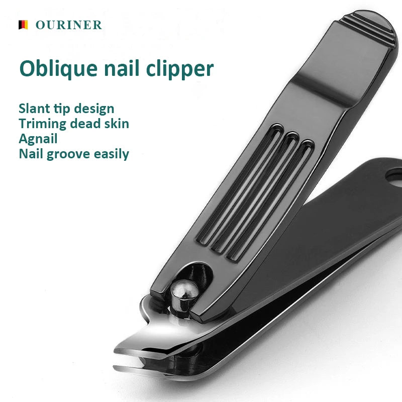 RUVIAA BEAUTY Morandi Grey Manicure Set | Top-Grade Full Grain Cow Leather Kit & Premium Nail Clippers