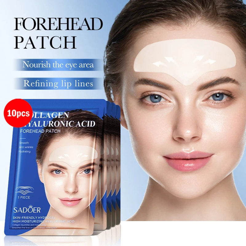 RUVIAA BEAUTY 10pcs Hyaluronic Acid Collagen Face Masks – Forehead, Eyes & Cheek Patches for Hydrating & Firming