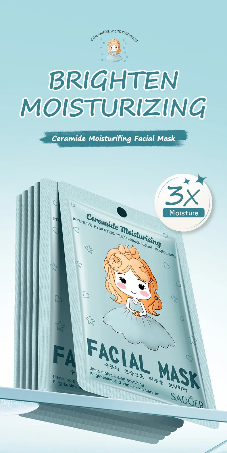 RUVIAA BEAUTY 10pcs Hyaluronic Acid Collagen Face Masks – Korean Skincare, Moisturizing & Hydrating