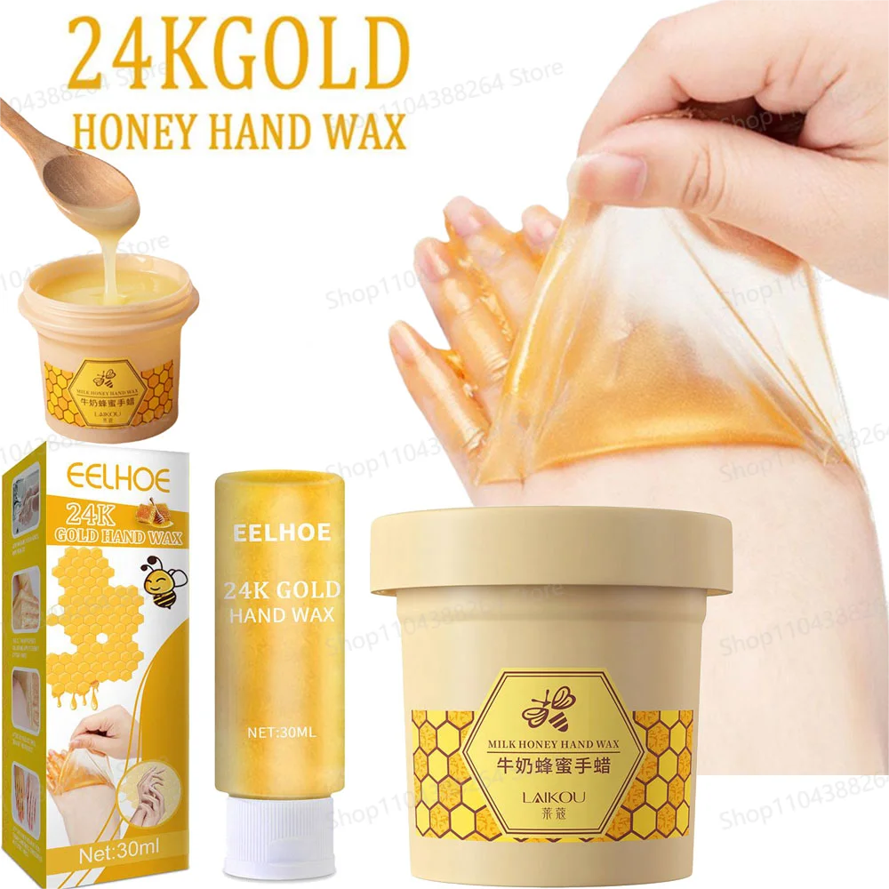 24K Gold Milk Honey Hand Care Masks Soothing Moisturizing Exfoliating Whitening Nourishing Hydrating Gel Hand Mask