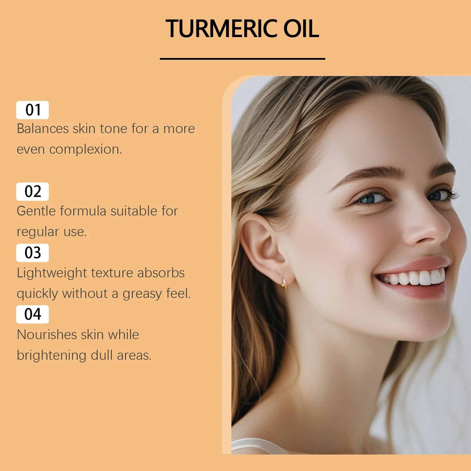 Turmeric Brightening Oil Dark Spot Corrector Exfoliating Face Oil Even Skin Tone Nourishing Fades Sun Spots Body Face Skincare