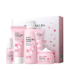 Sakura skin care sets with cleanser, serum, eye cream, facial cream, sunscreen beauty products for women, travel skin care kit