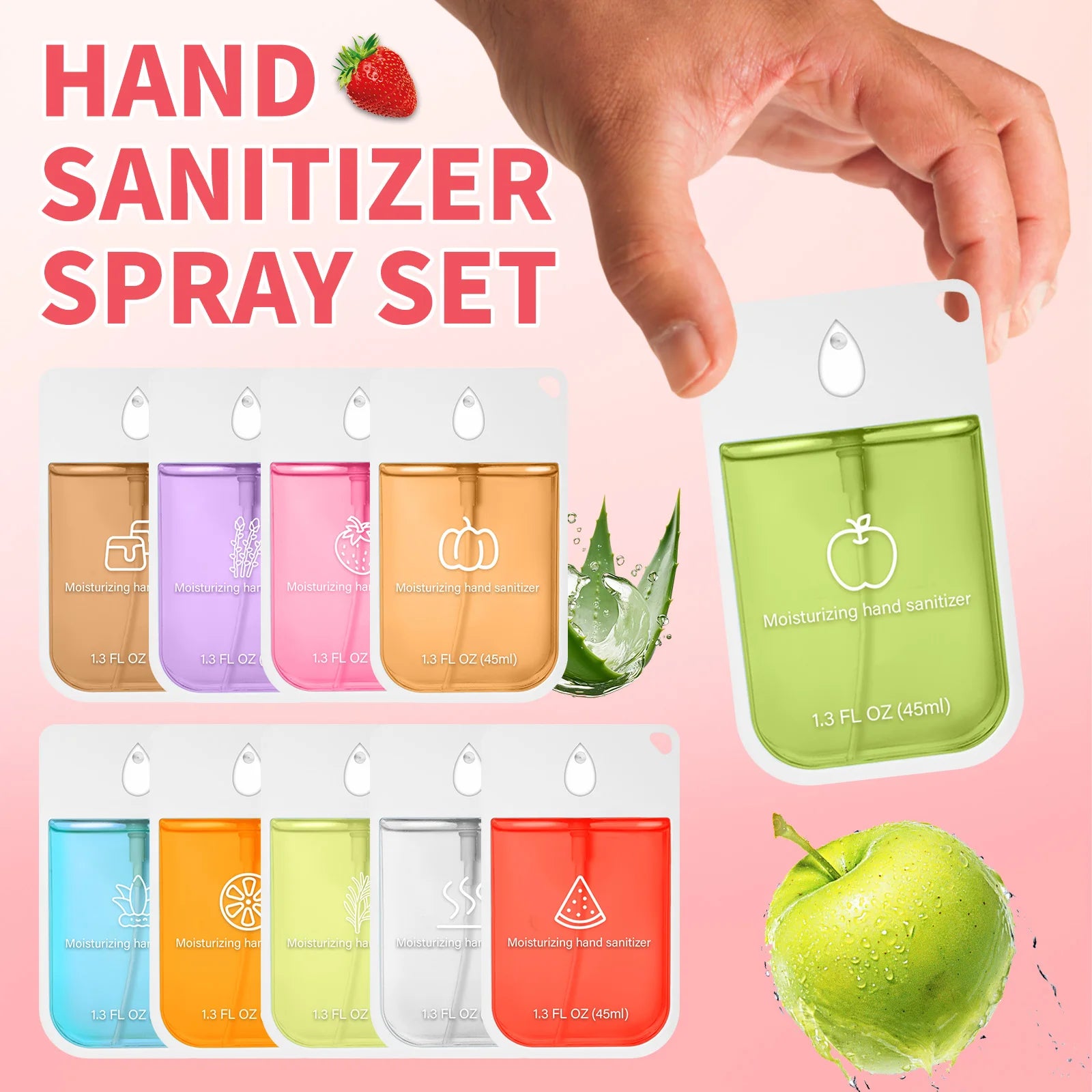 6/1pcs Moisturizing Hand Washing Spray Set Powerful Spray Portable Safe Reliable Cleaning Hands Sanitizer Spray Alcohol Free45ML