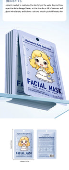 RUVIAA BEAUTY 10pcs Hyaluronic Acid Collagen Face Masks – Korean Skincare, Moisturizing & Hydrating