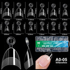 RUVIAA BEAUTY Luxury Soft Gel False Nail Tips – Semi-Matte Almond French Coffin Full Cover Extensions