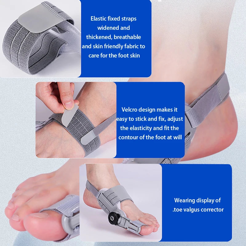 RUVIAA BEAUTY Adjustable Bunion Corrector | Rotatable Hallux Valgus Brace & Toe Straightener (Unisex)