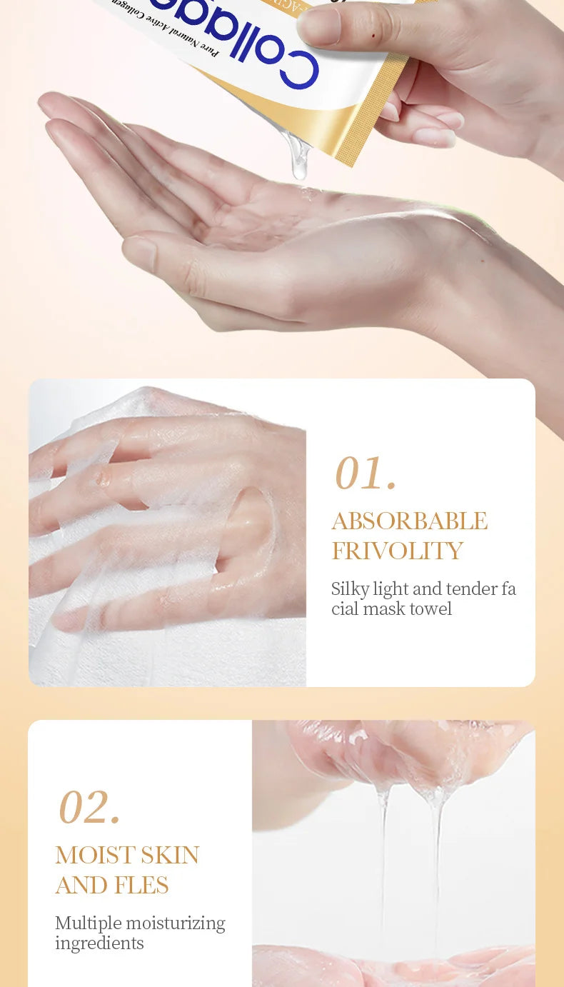 RUVIAA BEAUTY 10PCS Collagen Anti-Wrinkle Facial Mask – Anti-Aging, Firming & Brightening Skincare