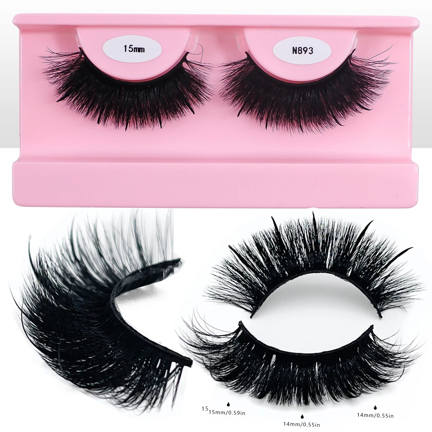 REDSIREN Faux Mink Lash Spikes Wispy Thick Natural Full Strip Lashes New Makeup Fluffy Mink Eyelashes