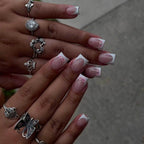 RUVIAA BEAUTY White French Press-On Nails with 3D Bow – Full Cover Fake Nails | 24PCS