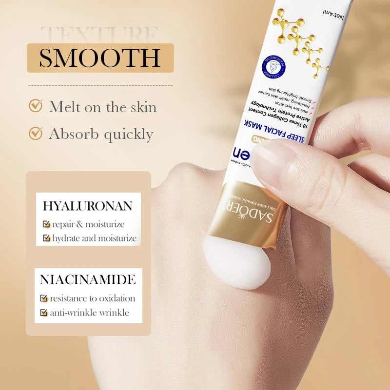 RUVIAA BEAUTY 30PCS Collagen Sleeping Facial Masks – Moisturizing, Brightening & Firming Skincare