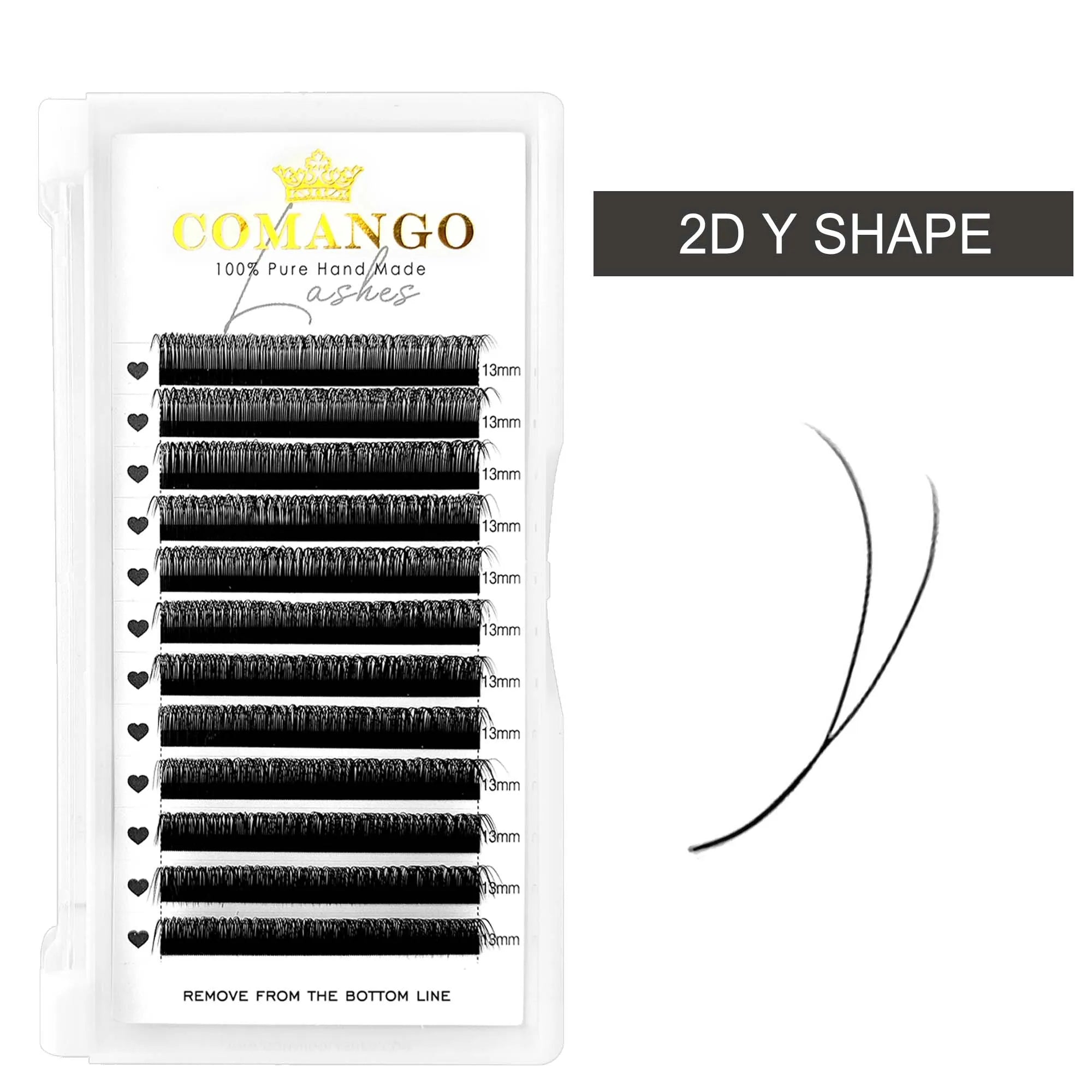 CoMango 1D 2D Y Eyelashes Extension Faux Mink C/D Curl Natural Lash Russian Volume Soft PBT Material Makeup Wholesales