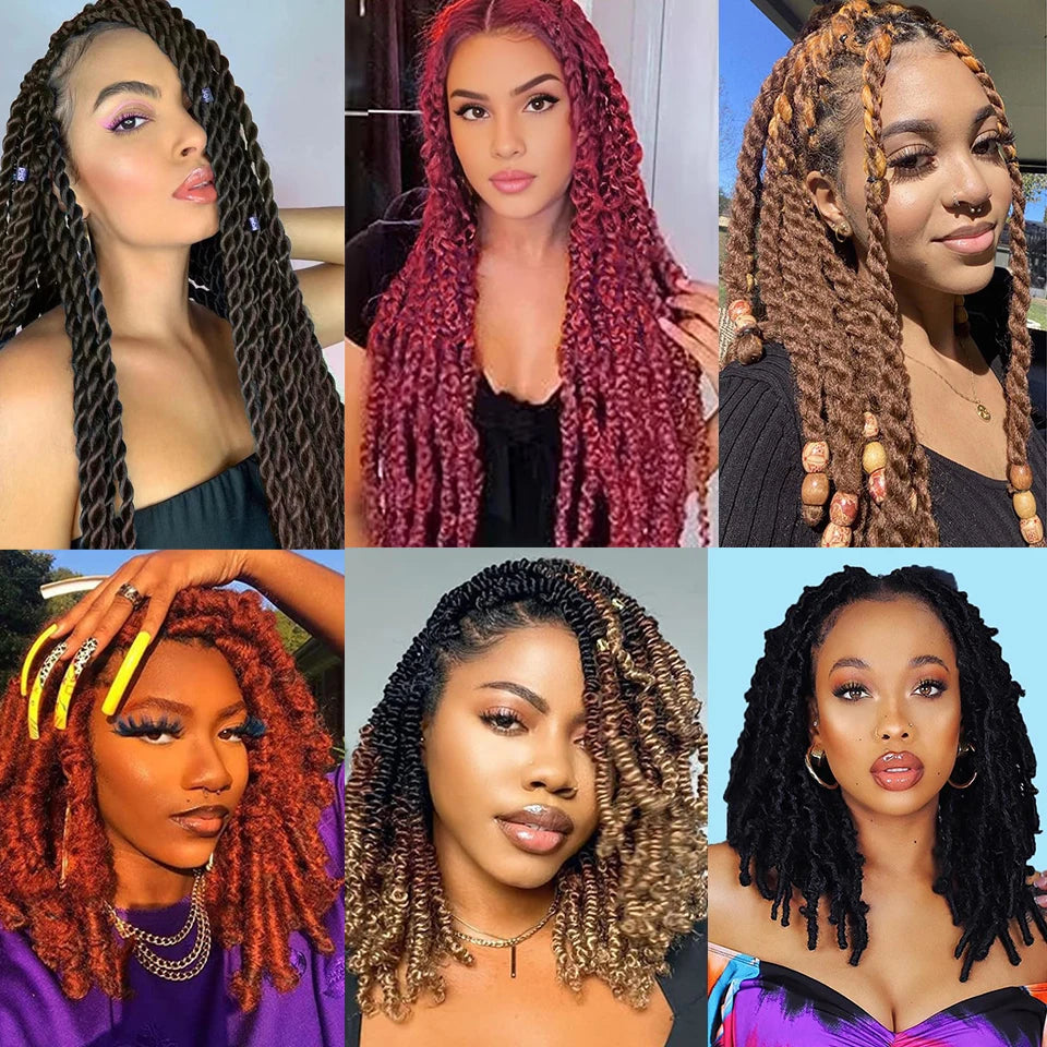 1-8 Packs Afro Twist Hair#4 30 350 12 16 inch Springy Marley Twist Braiding Hair Pre-Separated Kinkys Bulk Hair for Locs Crochet