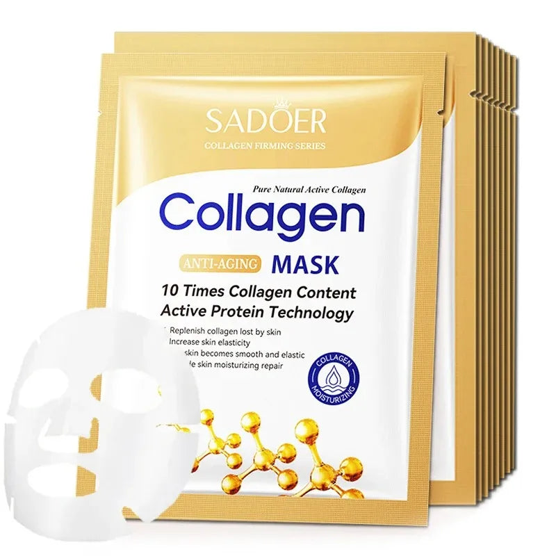 RUVIAA BEAUTY SADOER Collagen Face Mask – 5/10/20/30pcs Firming, Moisturizing & Brightening Facial Sheet Masks