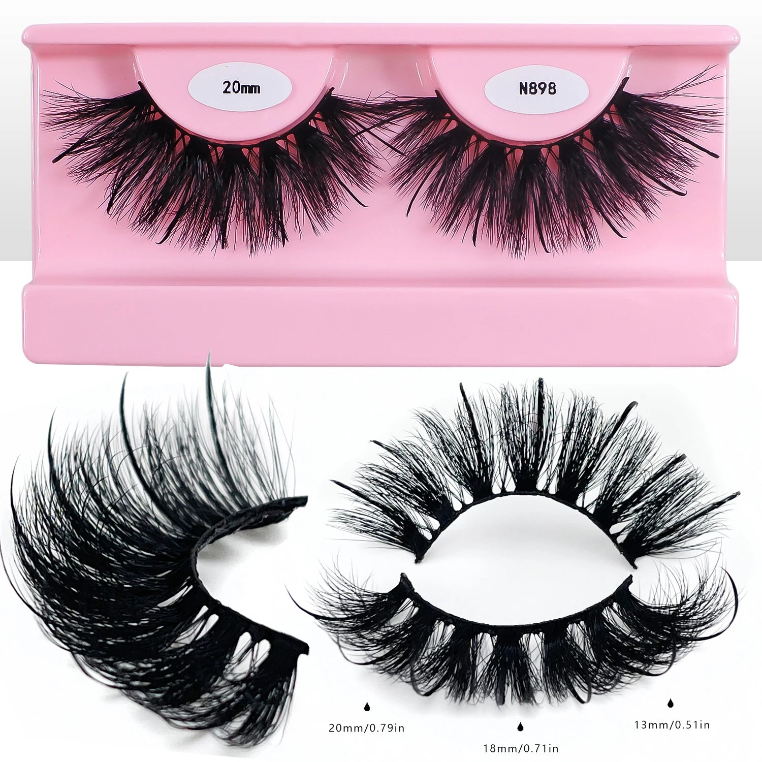 REDSIREN Faux Mink Lash Spikes Wispy Thick Natural Full Strip Lashes New Makeup Fluffy Mink Eyelashes