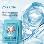 RUVIAA BEAUTY 10pcs Hyaluronic Acid Collagen Face Masks – Korean Skincare, Moisturizing & Hydrating