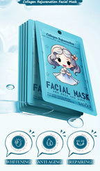 RUVIAA BEAUTY 10pcs Hyaluronic Acid Collagen Face Masks – Korean Skincare, Moisturizing & Hydrating