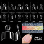 RUVIAA BEAUTY Luxury Soft Gel False Nail Tips – Semi-Matte Almond French Coffin Full Cover Extensions