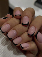 RUVIAA BEAUTY 24PCS Press-On Nails – Short Square Heart French Tips