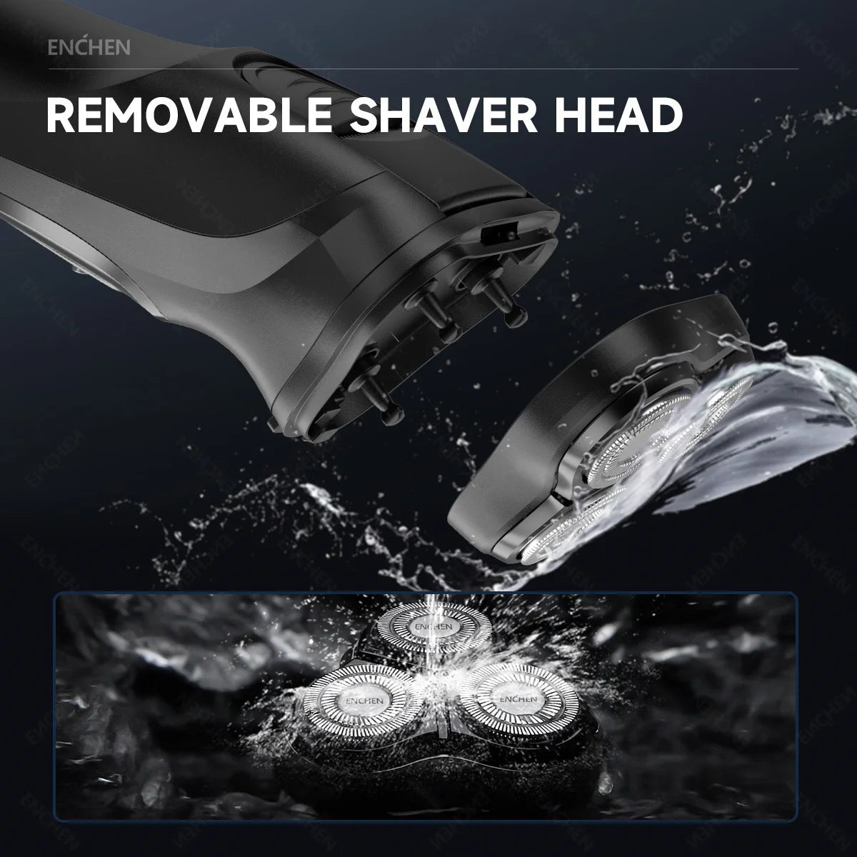 RUVIAA BEAUTY ENCHEN Blackstone-C | 3D Rotary Shaver & Pop-up Trimmer